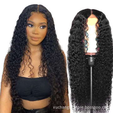 Full Cuticle 150% Brazilian Virgin Hair Lace Front Wig with baby hair,100% virgin water wave human hair lace front wig